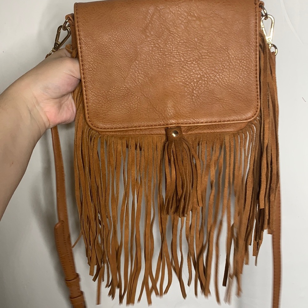 Tan Bohemian Fringe Crossbody